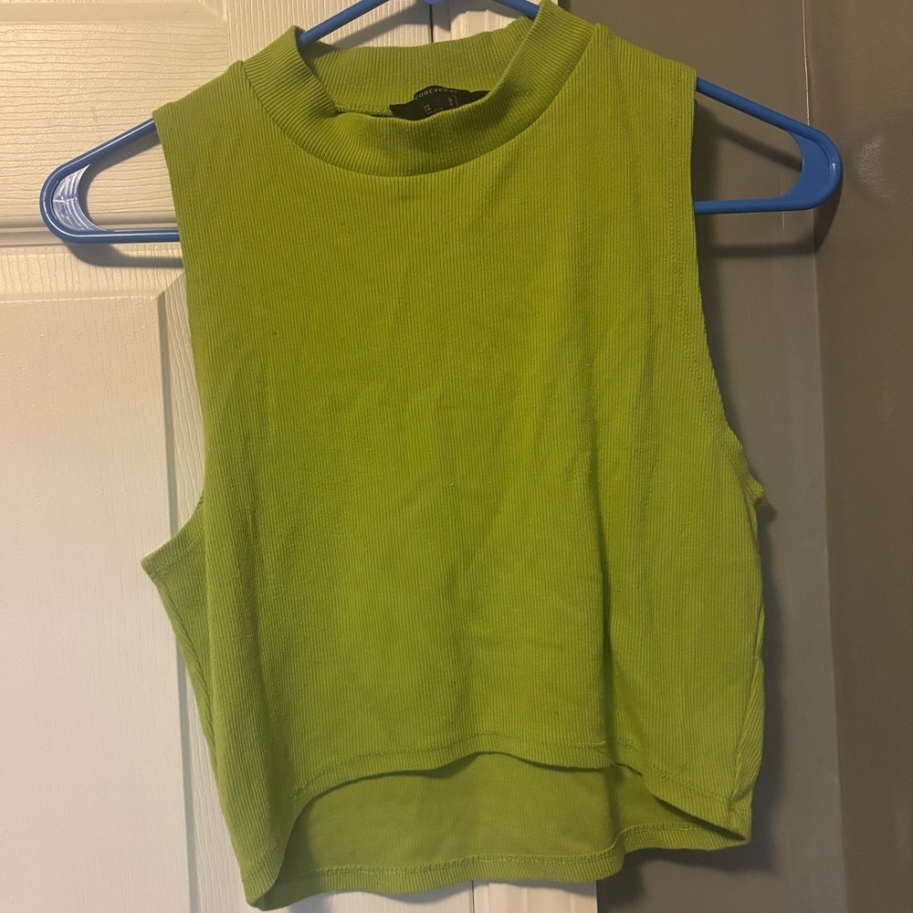 Forever 21 Bright Green Ribbed Tee